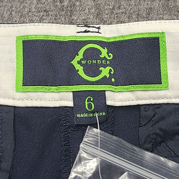 C Wonder Pants Womens 6 Navy Blue Signature Crop Trousers Stretch Office Casual - Picture 5 of 10